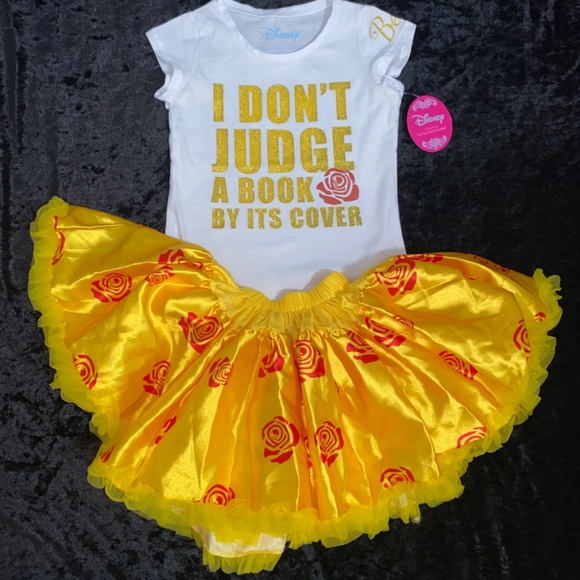 Disney Collection by Tutu Couture 2 pc set BELLE- 4/5T - Picture 2 of 9